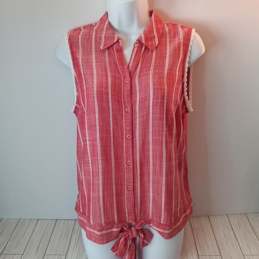 Elle Sweet Summertime Sleeveless Striped Top